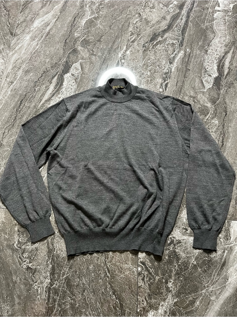 Harry Rosen Gray Knit Pullover Sweater Made in Italy Silk Cashmere Blend Large